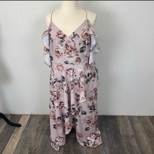 City Chic Champagne Rose Cold Shoulder Maxi